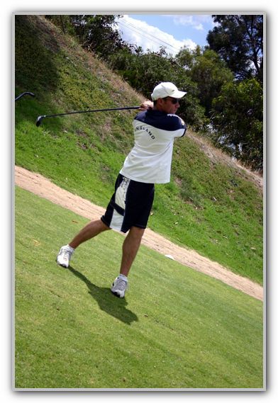 CJ playing golf
